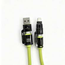 Kabel Pengisian Cepat 4-in-1 dengan Daya Maksimum 240W, Kabel Pengisian Ganda Dua Kepala dengan Port USB-A/Type-C/Lightning, Kompatibel dengan iPhone 17 Air/16/15/14 Plus/13/12/11 Pro Max, S25/S24/S23, dan Perangkat Lainnya, Kabel Pengisian Super Cepat 240W, Kombo Kabel Pengisian Cepat Multifungsi 4-in-1 dengan Port USB-A/Type-C/Lightning, Cocok untuk Tablet dan Perangkat Lainnya - MultiWarna - View 12