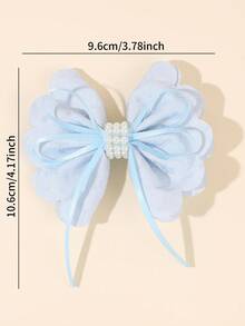2pcs Blue Bow Hair Clips, Lace Flower Hair Clips, Alligator Clip Barrettes Gift Set - Blue - View 7