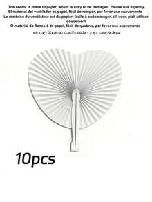 1/5/10/20/30/40/60pcs White Heart-Shaped Folding Paper Fans, Summer Paper Fans, White Bulk Folding Hand-Held Fans With Plastic Handles, Suitable For Weddings, Birthdays, Guest Parties As Small Gifts, DIY Best Gifts, Weddings, Birthday, Party Decorations, European Wedding Supplies, DIY Party Decorations, Heart-Shaped Fans, Advertising Fans, Summer Party Dance Gifts - Multicolor - View 16