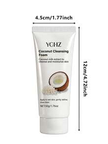 YCHZ 椰子洁面泡沫,蕴含椰奶提取物,深层清洁并滋润肌肤,温和泡沫,适合所有肤质,滋养呵护,旅行装50克,可选1件/2件/3件套装 - 深層清潔 - 查看 12