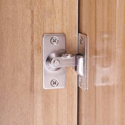 90 Degree Stainless Steel Right-Angle Latch, Small Cabinet Door Safety Lock Buckle For Furniture Drawer & Closet