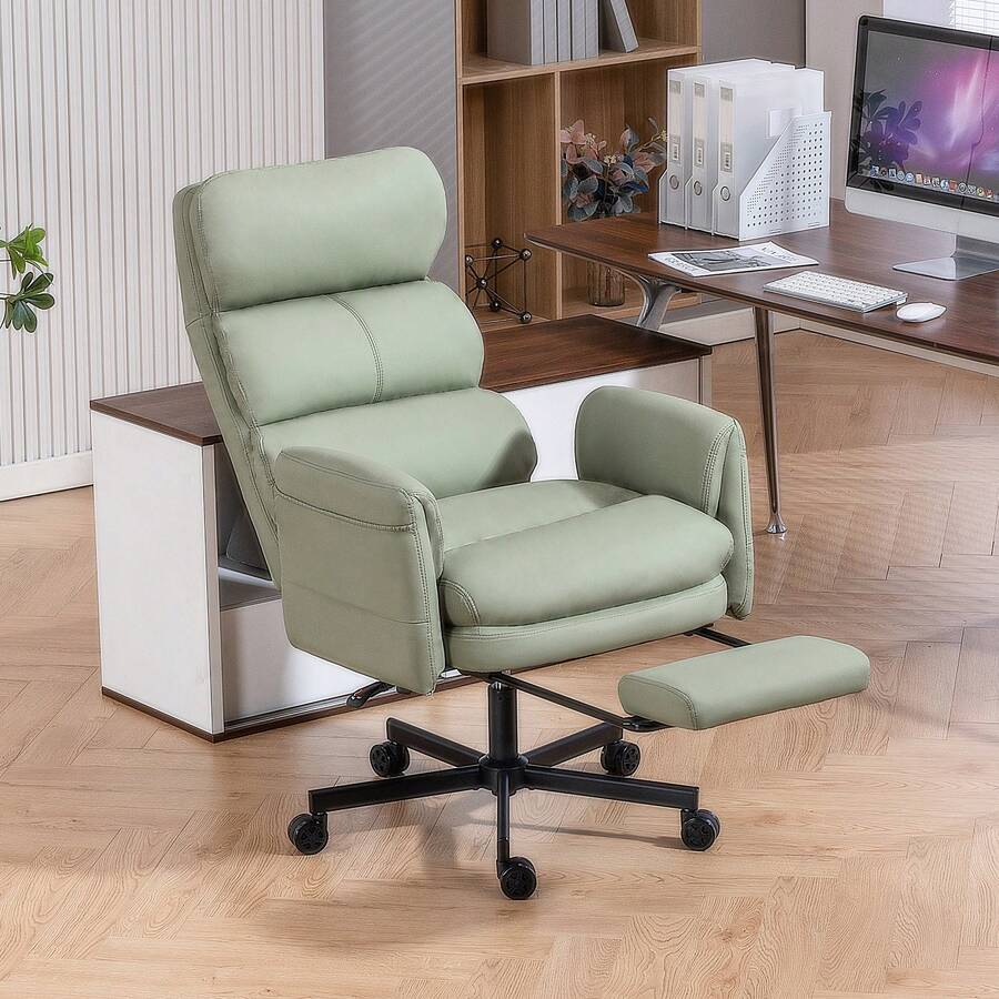Adjustable Office Chair With High Backrest And Footrest, Load Capacity Up To 227 Kg, Ergonomic Executive Chair With Adjustable Armrests And Headrest, Suitable For Home Office, Gaming And Relaxation - Green - View 1