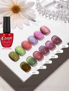CHARMFORYOU Sơn móng tay dạng gel 10ml 6 màu hiệu ứng mắt mèo ba chiều - Hiệu ứng pha lê cầu vồng từ tính, hiệu ứng chuyển màu thiên hà, độ bóng kim loại cao, tự làm móng. - Nhiều màu - Xem 5