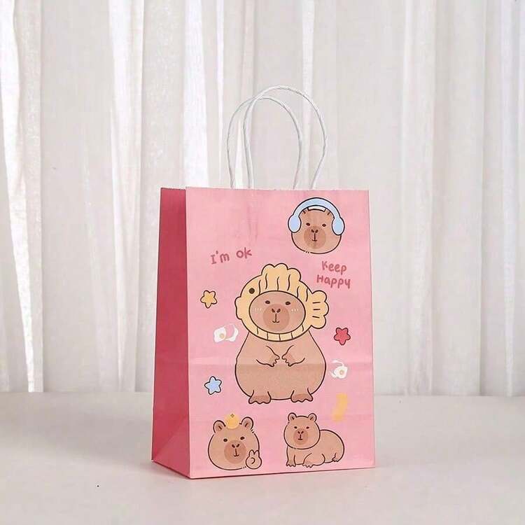 24 túi giấy hình chuột lang nước hoạt hình, túi đựng đồ ăn nhẹ, túi quà tặng sinh nhật, túi quà tặng ngày lễ, túi đựng kẹo, túi giấy hoạt hình, đồ trang trí sinh nhật học sinh, túi quà tặng tiệc, túi giấy hình chuột lang nước phổ biến, túi đựng tráng miệng cho sự kiện, túi giấy quà tặng khuyến mãi, túi trang trí Halloween, Phục sinh, đồ dùng tiệc kiểu Châu Âu - J-Đa màu - Xem 4