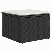 vidaXL Gartensofa-set mit Kissen 9 pcs Schwarz Poly-Rattan - A - Übersicht 7