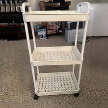 Sywhitta 3-Tier Plastic Rolling Utility Cart With Handle, Multi-Functional Storage Trolley For Office, Living Room, Kitchen, Movable Storage Organizer With Wheels, Black - 黑色 - 查看 13