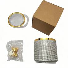 Sparkling Rhinestone Bear Shaped Storage Jar, Diamond Dotted Cotton Swab Organizer Box With Acrylic Lid, Luxury Cosmetic Storage Box For Vanity And Room Decor - Multicolor - View 10