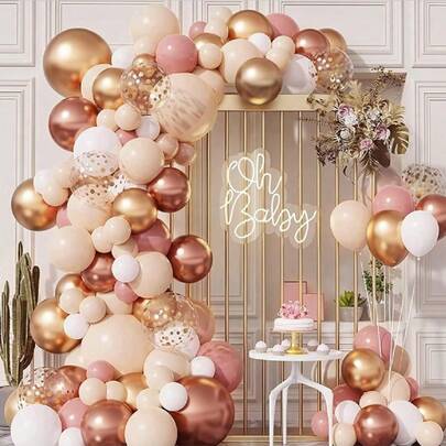 127pcs Blush Balloons Arch Garland Kit, Different Sizes 12 10 5Inch For Bridal BabyShower Wedding Birthday Party Decoration
