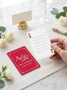 Bộ bài cưới cá nhân hóa và sổ lưu niệm thay thế, bài poker khắc tên riêng, quà tặng cưới tối giản, thiết kế chữ cái đầu. - Nhiều màu - Xem 43