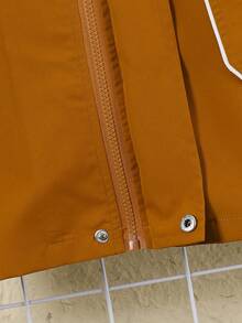 3pcs/Set Boys' Summer Casual Outdoor Solid Color T-Shirt + Contrast Stripe Casual Vest + Contrast Stripe Casual Shorts - Burnt Orange - View 6