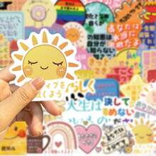 55PCS Japanese Motivational Stickers Japanese Stickers Encouraging Stickers Cartoon Stickers Letter Stickers For Water Bottle, Guitar, Luggage, Phone, Case, Laptop, Skateboard, Gift Scrapbook Supplies Scrapbooking - A - View 3