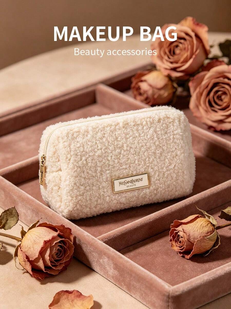 Yves Saint Laurent Bolsa de cosméticos blanca mediana para mujer, organizador de viaje - Blanco - Ver 1