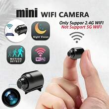 1pc/2pcs Mini Smart HD Camera, Home Security Camera - Portable, Supports 2.4G WiFi Only, USB Powered (No Battery), Remote Monitoring Via Mobile App, Easy Installation, Video Recording, Motion Detection, Suitable For Indoor/Outdoor Baby, Pet, Elderly Monitoring / Nanny Cam / Recording / Evidence - Black - View 3