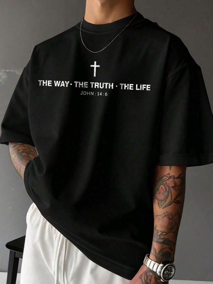 Camiseta de hombre para primavera y verano - Negro - View 1