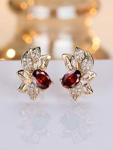 1 Đôi bông tai hình cá vàng thiết kế độc đáo, cá nhân hóa, đính đá Cubic Zirconia đen, thích hợp cho các buổi hẹn hò, tiệc tùng, sinh nhật, kỳ nghỉ. - Đỏ - Xem 2