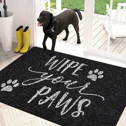 Outdoor Front Door Mat, Wipe Paw Indoor/Outdoor Welcome Mat, Fun Home Decor Dog Mat Porch Mat, Machine Washable Christmas Decor Mat