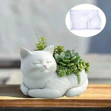 猫咪花盆树脂硅胶模具 可爱猫咪植物花瓶花盆装饰模具 石膏模具 水泥模具 混凝土模具 - A - 查看 3