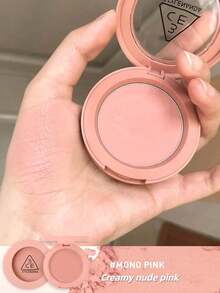 3CE 1pc Multi-Color Options Nude Pink Blush, Solid Color Natural Makeup Blush, Can Be Layered For Fresh And Soft Makeup Look, Korean Cosmetics MONOPINK - Nude Pink #MONO PINK - View 3