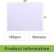LUNARM 30 Sheets Photo Paper, 8"X10" Glossy Paper Photo For Dye Ink Printer, 180gsm Inkjet Printing Photo Paper Clear Image For Photo Album DIY Party Camping Festival Record - ColorD - View 2