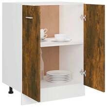 vidaXL Unterschrank Lyon Räuchereiche 60x46x81,5 cm Holzwerkstoff - Braun - Übersicht 4