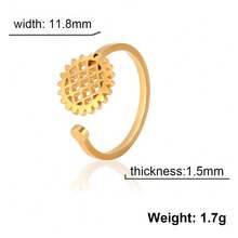 Adjustable Ring For Women Stainless Steel Sun Flower Couple Ring 2026 Jewelry - Geometric Flower Series - View 12