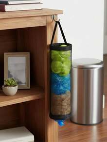 Plastic Bag Dispenser, Multi-Functional Storage Bag Holder, Suitable For Home, Kitchen, Summer Beach Party, Camping, Room Decor, Kitchen Accessories, Wall-Mounted Organizer - Multicolor - View 4