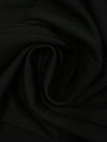 女士优雅纯色V领纽扣开衩修身连衣裙，时尚办公休闲两相宜，春夏黑色 - 黑色 - 查看 8