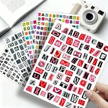 Large Size Magazine Letter Paper Stickers, 9.84*7.87 Inches, Suitable For Scrapbooks, Notebooks, DIY Crafts - Retro Letter Paper, Including Letters, Asymmetrical Magazine Clippings, For Collage, Book Decoration, Gift Wrapping - One Size Fits All - View 2