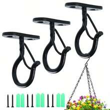 Multi-Purpose Screw-Fixed Hanging Hook, Suitable For Indoor & Outdoor Use, Applicable For Plants, Wind Chimes, Party Decorations, Ceiling Hooks, Christmas Holiday Decor, Load-Bearing - Fixed Hook - View 14