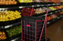 Handy Laundry Shopping Cart Liner, 18" X 15" X 24", Square Bottom, Fits Standard Shopping Cart, Cover And Adjustable Straps For Easy Secure Attachment, Made From Waterproof Material, Black - ColorA - View 6