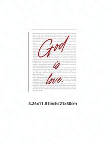 1pc Frameless "God Is Love" Inspirational Scripture Wall Art Print, Vintage Minimalist Christian Poster For Bedroom, Dorm, Living Room, Back To School, Funky Posters, Room Decor, Gift - Inspirational Quotes - View 14