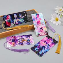 1个女团书签，色彩缤纷，带流苏装饰，适合粉丝和阅读 - 彩色 - 查看 3