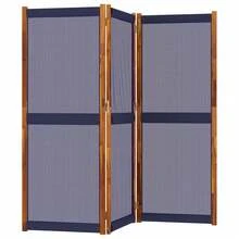 vidaXL 3-tlg. Paravent Dunkelblau 210x180 cm - Blau - Übersicht 3