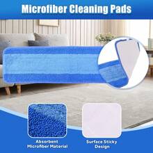 Jikefa 3 Pack Microfiber Cleaning Pads Compatible With Bona Mop Spray Mop Replacement Pad 18 Inch, Machine Washable Reusable, Hardwood &Amp; Hard Surface Floors, Clean Pet Hair &Amp; Dust - Trắng - Xem 3