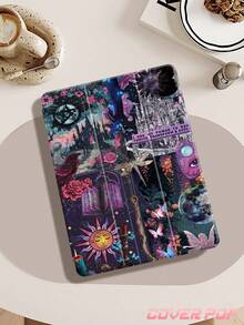 Ốp bảo vệ máy tính bảng họa tiết lâu đài Gothic ban đêm, tương thích với iPad Air 8 2026 (11/13 inch), iPad Pro 11 inch (9.7/10.2/10.5/10.9/12.9 inch), thế hệ thứ 10, Galaxy Tab S6 Lite 10.4 inch, Kindle Paperwhite thế hệ thứ 12 (2024), Kindle (thế hệ thứ 11) (2022). Chất liệu mềm mại, chống sốc, chân đế thông minh/tự động bật/tắt màn hình, món quà Giáng sinh tuyệt vời. - Nhiều màu - Xem 1