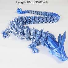 3D Printed Crystal Dragon Toy In 150cm, 84cm, 60cm Sizes, Flexible Joints, Vivid Colors, Perfect Home Office Decor And Creative Gift - Red and Black - View 11