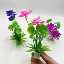 3株人造水族箱装饰花卉,水生植物,适用于鱼缸造景,易于养护的装饰性水生植物,水族箱装饰品 - A - 查看 10