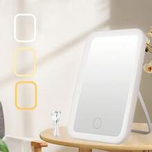 LED Lighted Makeup Mirror, 3 Lighting Modes, Touch Control, Foldable Portable Makeup Mirror, Rechargeable, Portable LED Makeup Mirror, Christmas Gift For Women - Multicolor - View 14