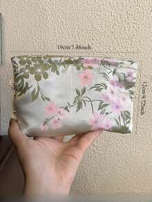 Nueva bolsa de cosméticos de estilo chino de satén, de gran capacidad, para almacenamiento portátil de productos de cuidado de la piel, soporte para tarjeta de identificación, bolso de mano - Multicolor - Ver 10