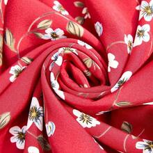 Maternity Floral Print Cap Sleeve Dress For Vacation - Rojo - Ver 8
