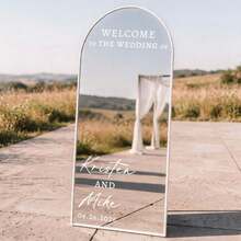 Customized Mirror Sticker Wedding Decor - Wedding Signage Decor DIY Wedding Stickers - Mirror Sticker "Welcome To The Wedding" - Customized Mirror Letter Sticker Decal - Just Married - Wedding Marriage Decor/Modern Wedding Welcome Sign/Personalized Newlyweds Name And Date/Mirror Sticker - Bridal Shower - Multicolor - View 4