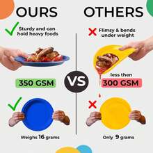 Exquisite Party Solids Black Plastic Plates For Party Supplies 7" Black Disposable Plates Heavy Duty 50 Pcs Plastic Dinnerware Sets Heavy Duty 350 GSM Disposable Dinnerware Set - ColorA - View 4