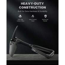 Portable Folding Survival Shovel, High Carbon Steel Folding Shovel  – Reinforced Blade, Rust Resistant, For Backyard, Garden Or Off Road - Black - View 1