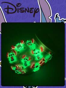 Disney 8 món đồ trang trí giày hình Stitch phát sáng trong đêm bằng nhựa PVC, hình nhân vật hoạt hình Stitch, tự làm đồ trang trí, chất liệu PVC chất lượng cao, nhiều phụ kiện giày tự làm dễ thương, thích hợp làm quà tặng sinh nhật và quà tặng cho các bữa tiệc nhỏ. - Đường khâu phát sáng trong bóng tối - Xem 2