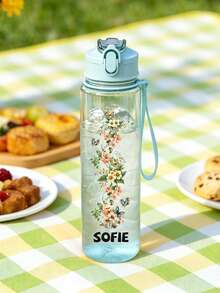 Bình nước mùa hè 750ml họa tiết hoa, có ống hút, có thể tùy chỉnh tên, thích hợp giữ ấm nước, dùng cho học sinh, thể thao, gia đình và ngoài trời. - Trong sáng - Xem 8