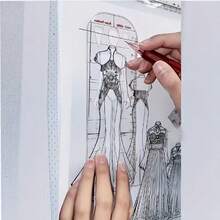 1 buc. set de rigle șablon pentru desen la modă, riglă pentru design vestimentar cu figură umană, riglă de măsurare curbată cu hârtie A4 pentru tipare și manual de instrucțiuni - Stiluri multiple - Vizualizare 3