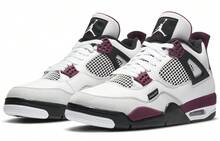 Paris Saint-Germain X Air Jordan 4 Retro 'Bordeaux' White Neutral-Grey Black Sneakers Men CZ5624-100 - 彩色 - 查看 3
