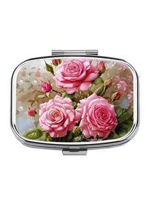 1pc Elegant Purple Daffodil Flower Pill Organizer - 3 Compartment Mini Pill Box With Floral Design, Plastic & Metal, Compact & Portable, Suitable For Purse, Pill Box, Elegant Pill Organizer, For Women, Medication Storage - Multicolor - View 12