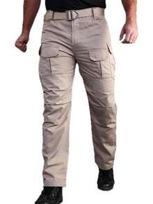 Pantalones utilitarios tácticos juveniles, corte regular para vida cotidiana - Caqui - Ver 5