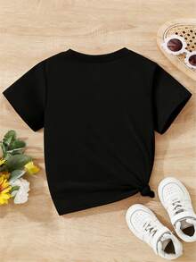 Camiseta "Pequeño Gato de la Biblioteca" - Negro - Ver 5